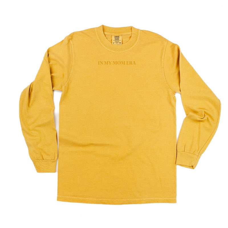 Embroidered Long Sleeve Comfort Colors Tee - Tone on Tone - ✨ IN MY MOM ERA™ ✨