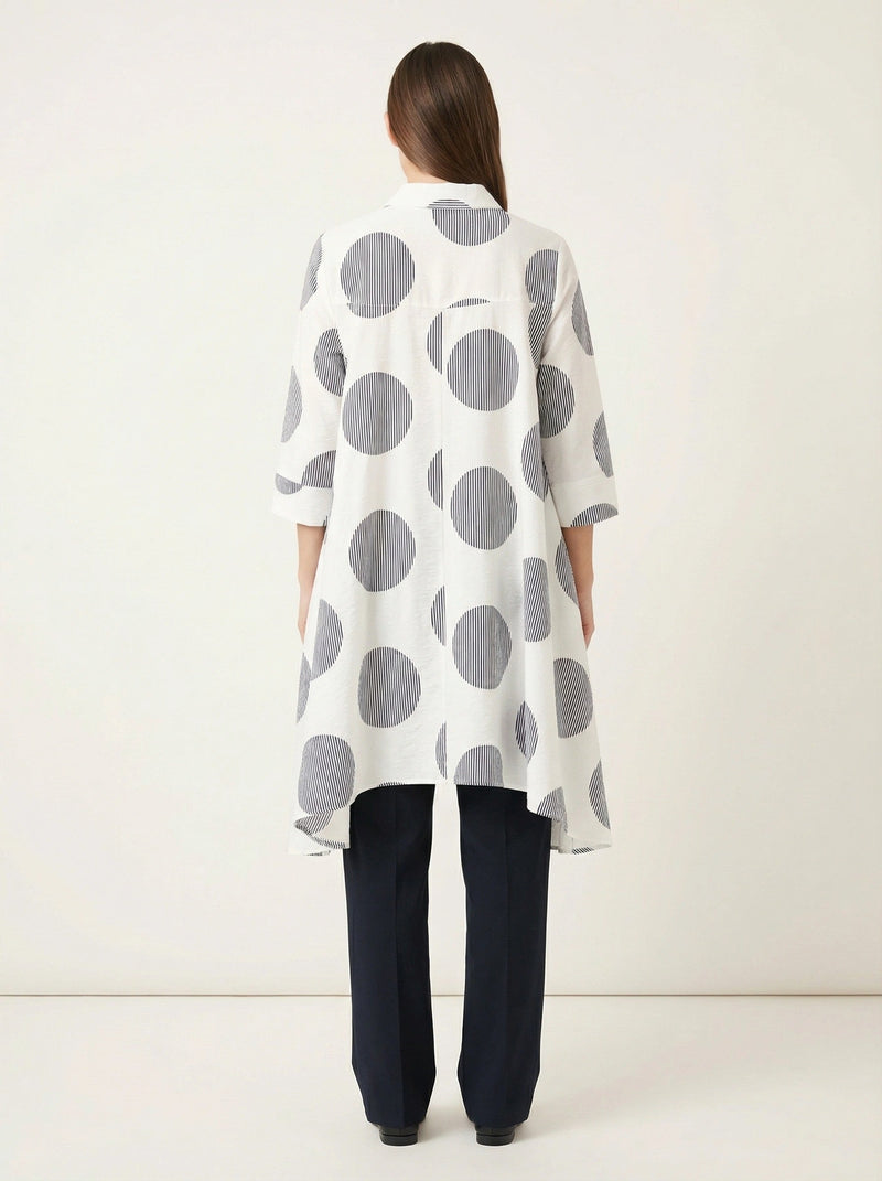 P Luca Milano Womens Geometric Print High-Low Button-Up Shirt, XL