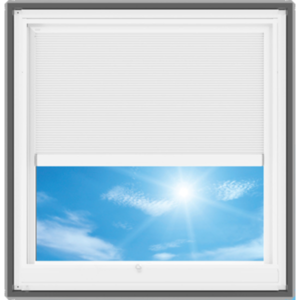 VELUX Manual Venting Deck Mount Skylight - White Solar Powered Shade