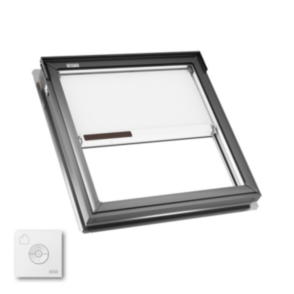 VELUX Fixed Deck Mount Skylight - White Solar Powered Shade