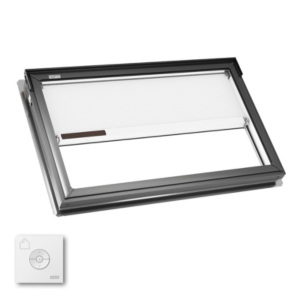 VELUX Fixed Deck Mount Skylight - White Solar Powered Shade