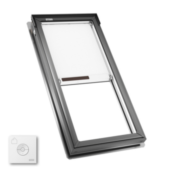 VELUX Fixed Deck Mount Skylight - White Solar Powered Shade
