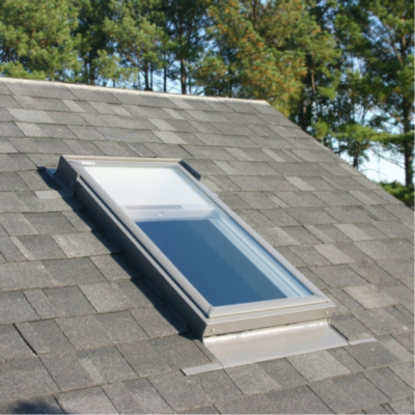 VELUX Fixed Deck Mount Skylight - White Solar Powered Shade