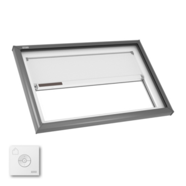 VELUX Fixed Curb Mount Skylight - White Solar Powered Shade
