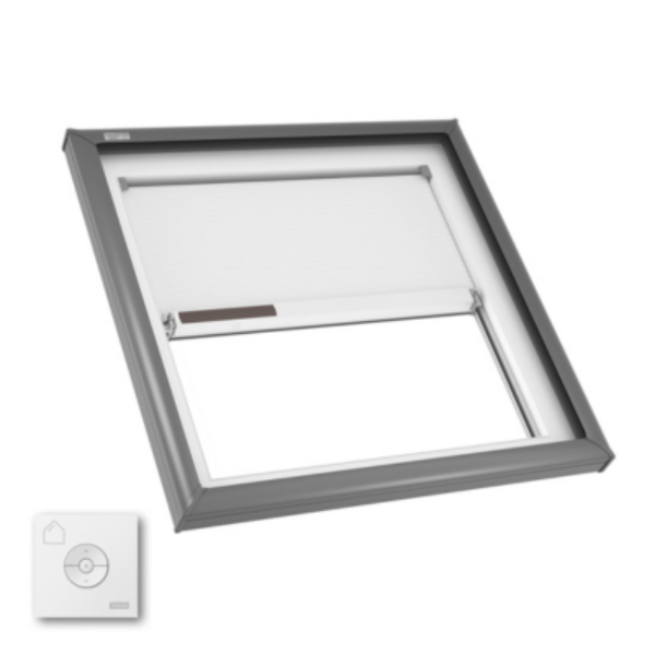 VELUX Fixed Curb Mount Skylight - White Solar Powered Shade