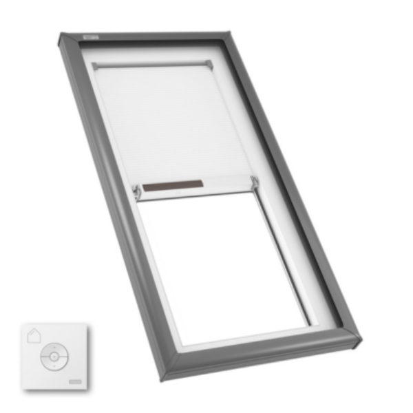 VELUX Fixed Curb Mount Skylight - White Solar Powered Shade