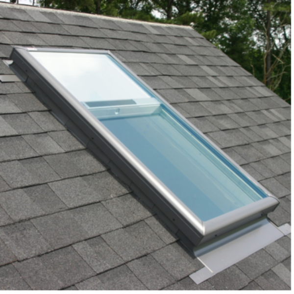 VELUX Fixed Curb Mount Skylight - White Solar Powered Shade