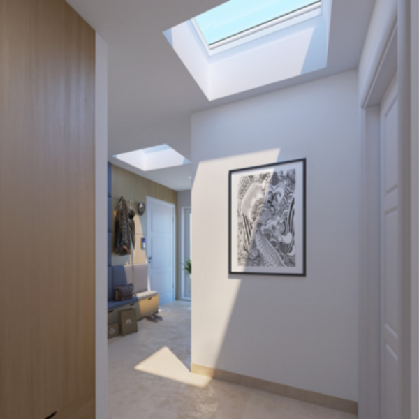 VELUX Fixed Self-Flashed Skylight Laminated LowE3 Glass - White Solar Powered Shade