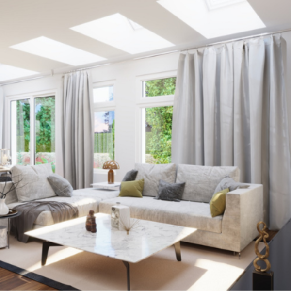 VELUX Fixed Deck Mount Skylight - White Solar Powered Shade