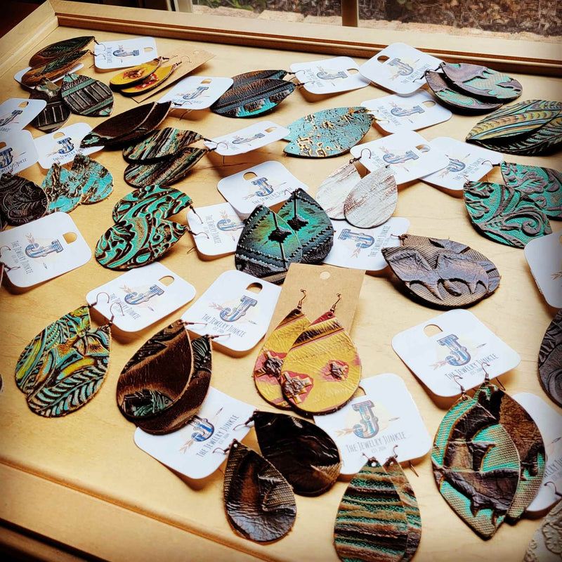 **Leather Earring Starter Pack-Embossed-30 Pairs 208q