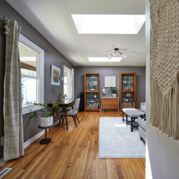 VELUX Fixed Deck Mount Skylight - White Solar Powered Shade