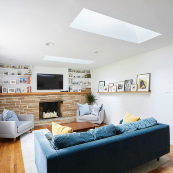 VELUX Fixed Curb Mount Skylight - White Solar Powered Shade