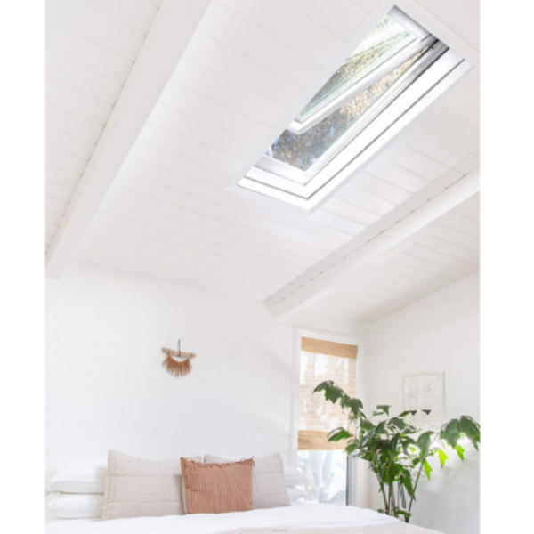 VELUX Fixed Deck Mount Skylight - White Solar Powered Shade
