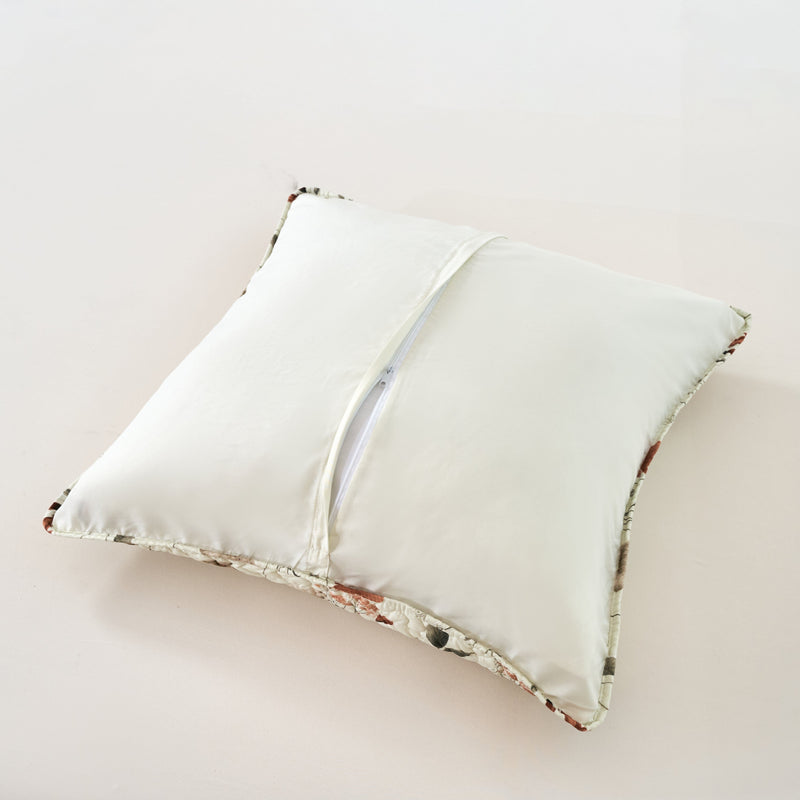 Enchanted Meadow Throw Pillow Euro Cover - Zippered Floral Design in Beige, Rose, and Soft Green, Premium Soft Microfiber, Euro Sham in 26x26 Inches (26" x 26" 1 Piece)