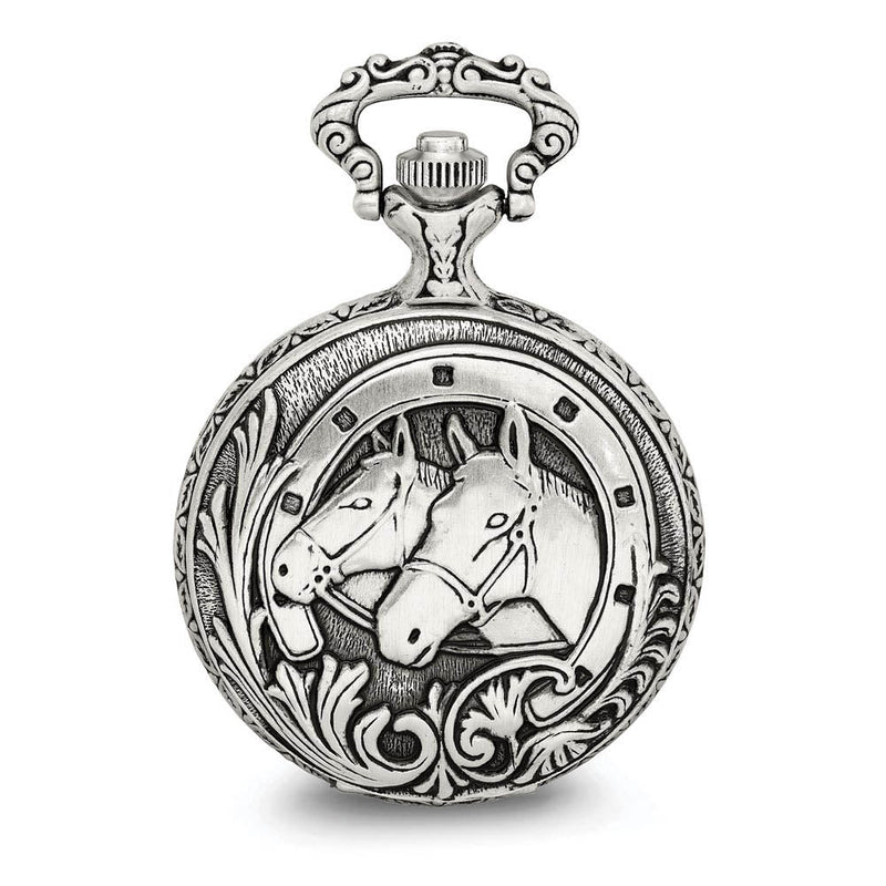 Charles Hubert Antiqued Finish Horses Pocket Watch