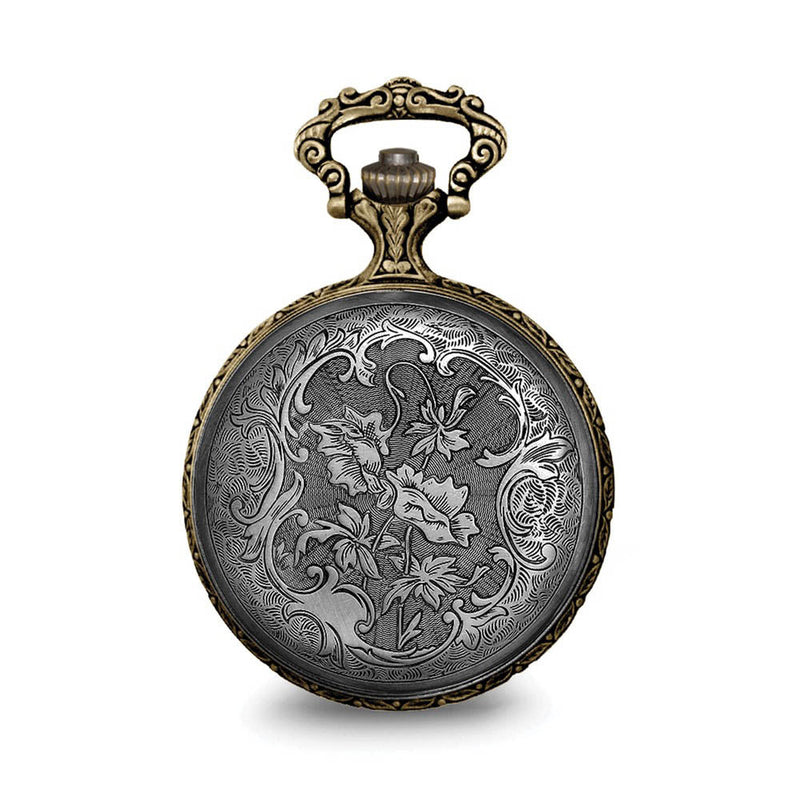 Charles Hubert 2-tone Antique Finish 3 Horses Pocket Watch