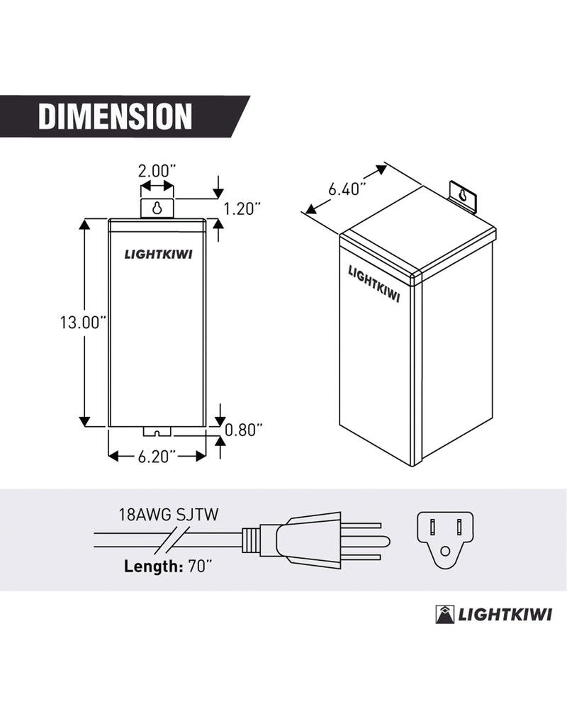 300W Landscape Transformer - Low Voltage Multi-Tap (12V-13V-14V-15V)