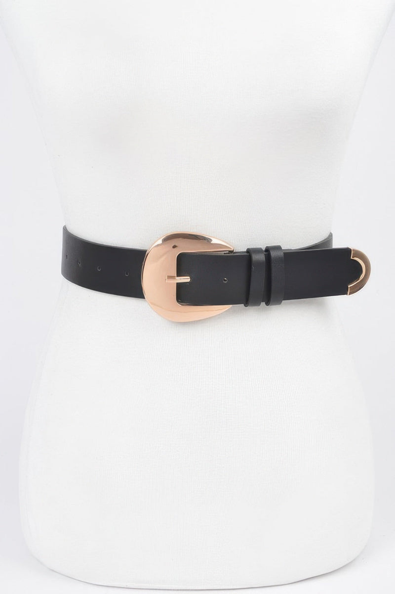 Faux Leather Metal Buckle Belt