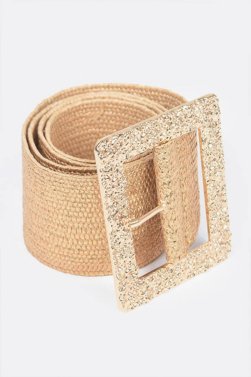 Wide Metal Buckle Clear Belt
