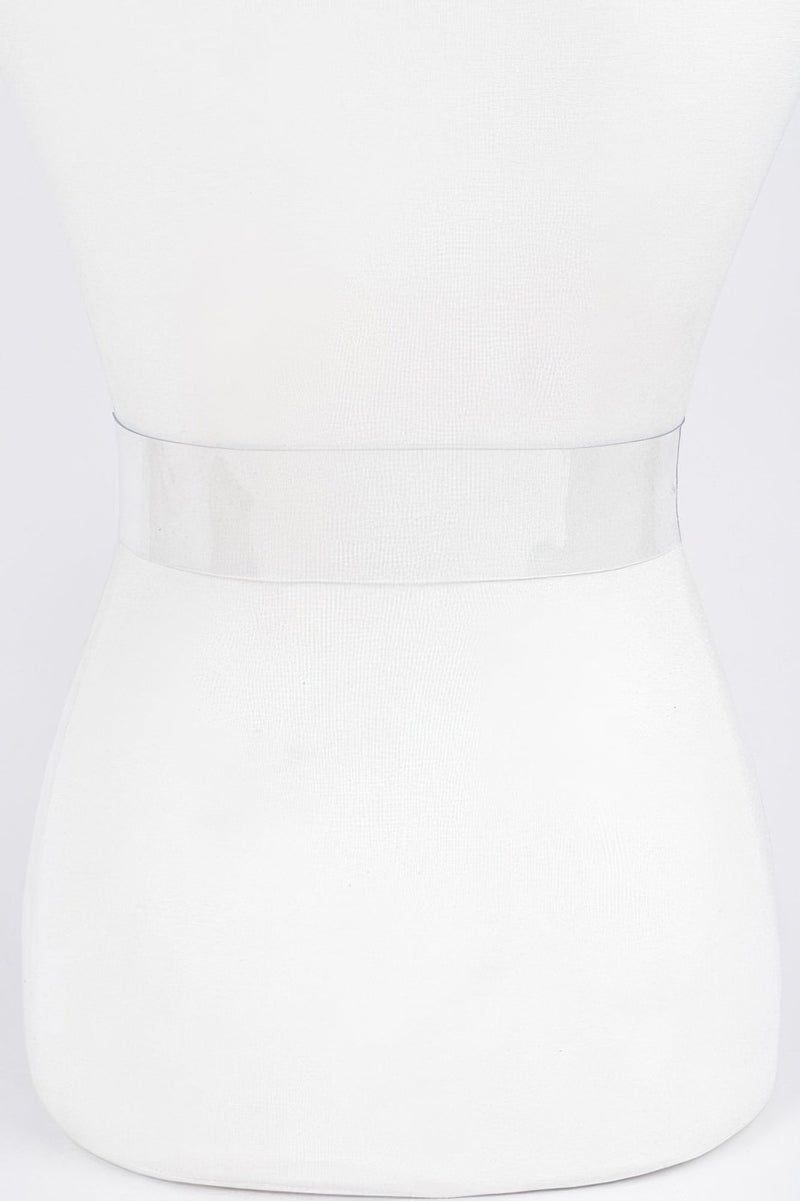 Women's Stone Buckle Faux Leather Belt