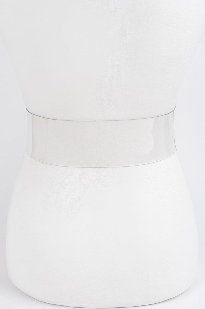 Transparent Plus Size Belt With Gold and Rhinestone Buckle