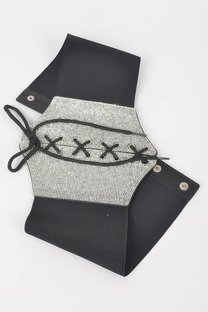 Rhinestone Corset Elastic Belt