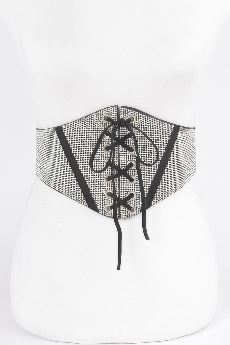 Rhinestone Corset Plus Size Elastic Belt
