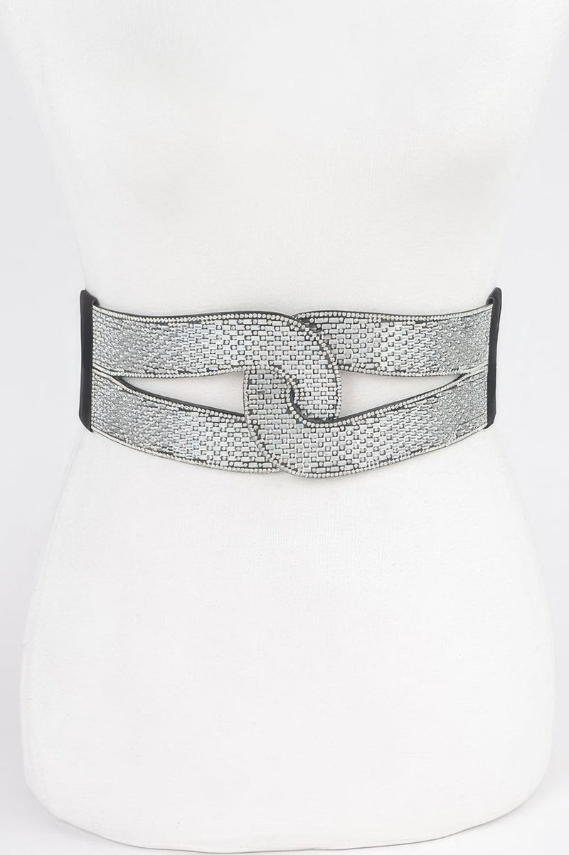 Rhinestone Plus Size Elastic Belt