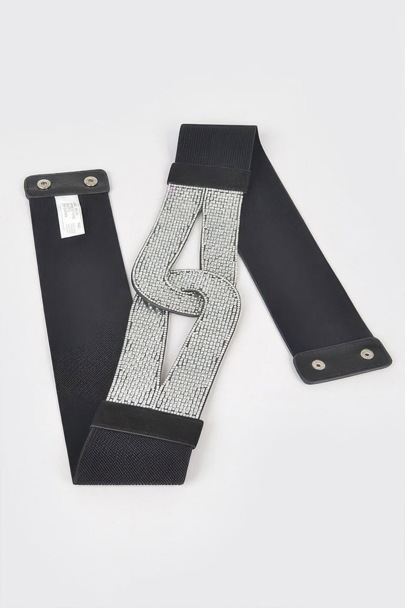 Rhinestone Plus Size Elastic Belt
