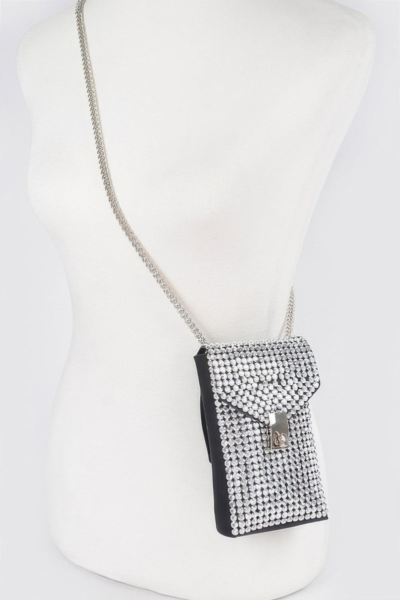 Shinny Acrylic Stone Plus Size Belt Bag W/chain