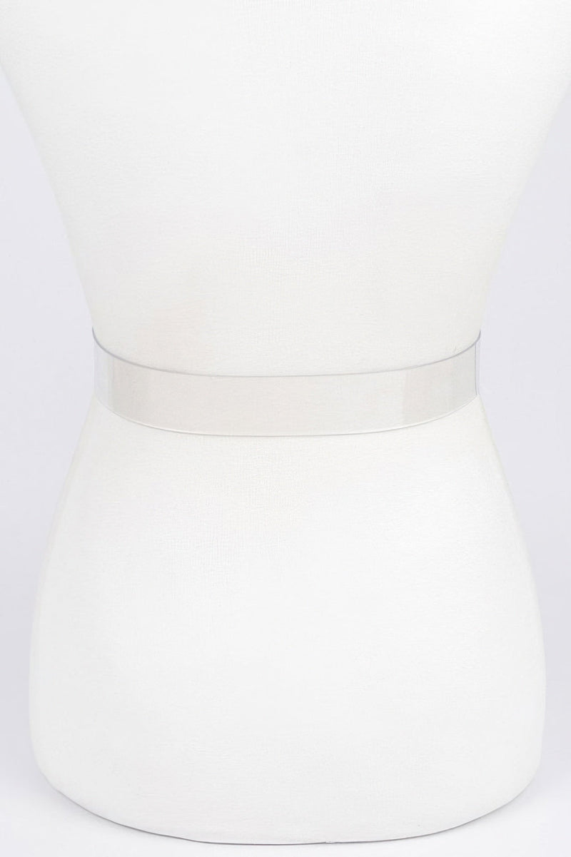 Rhinestone Buckle Vegan Belt