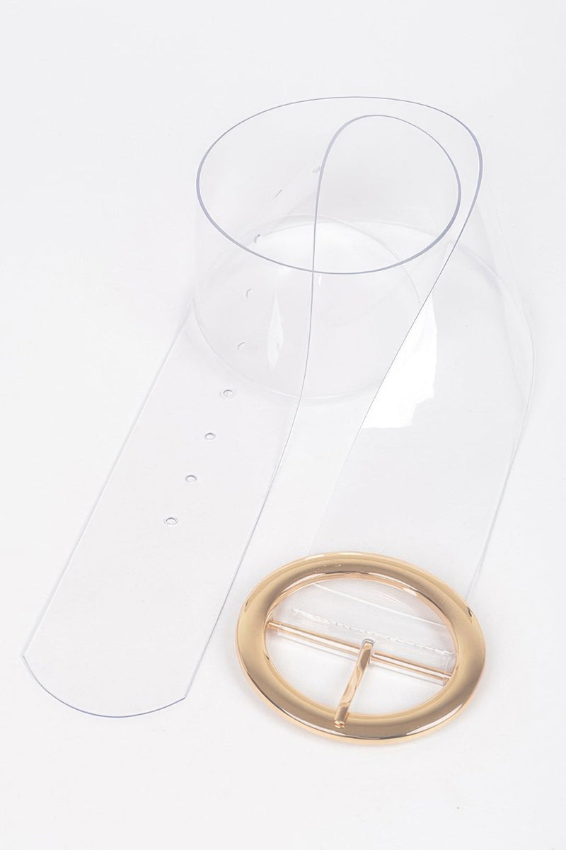 Transparent Round Buckle Belt