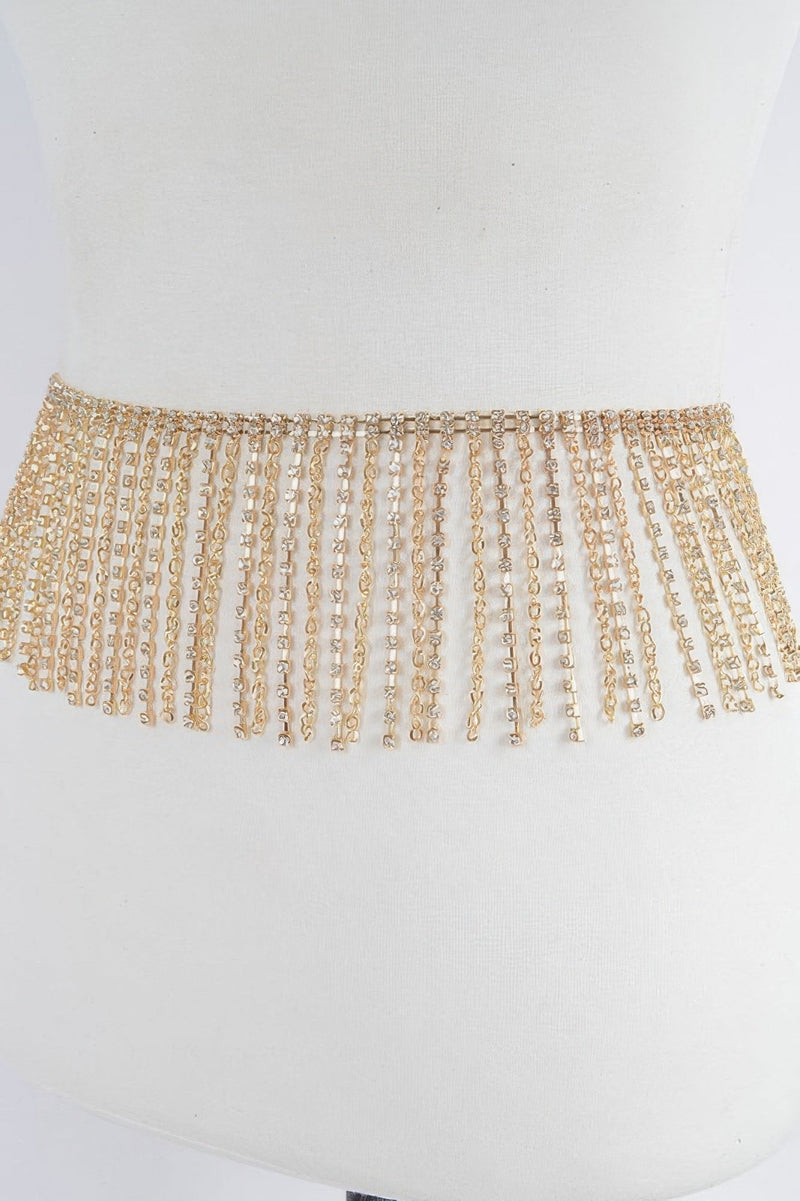 Rhinestone Curtain Belt