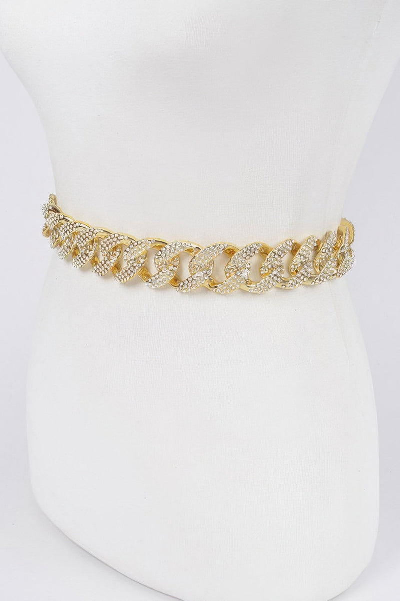 Plus Size Rhinestone Oversized Chain Belt