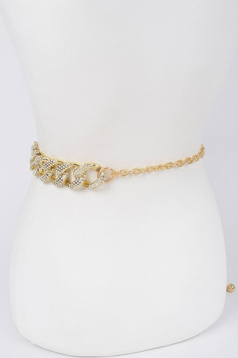 Plus Size Rhinestone Oversized Chain Belt