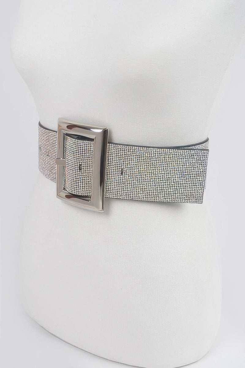 Square Metal Rhinestone Belt