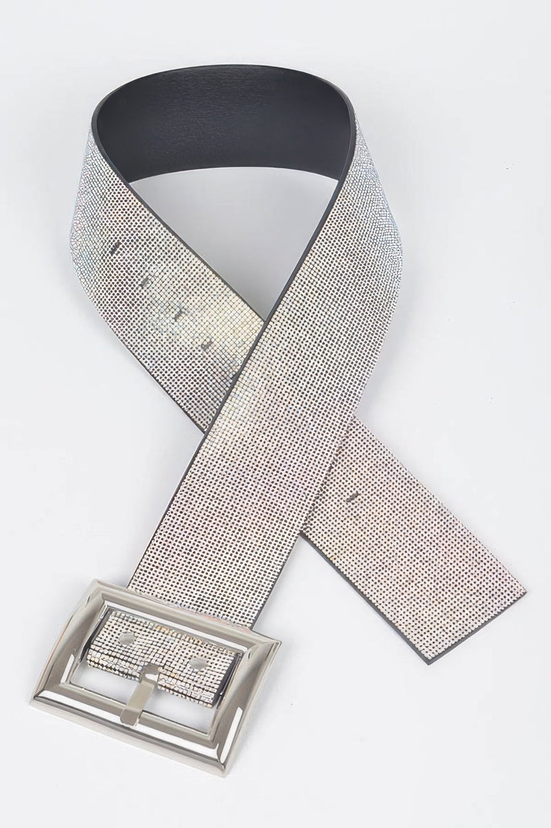 Square Metal Rhinestone Belt