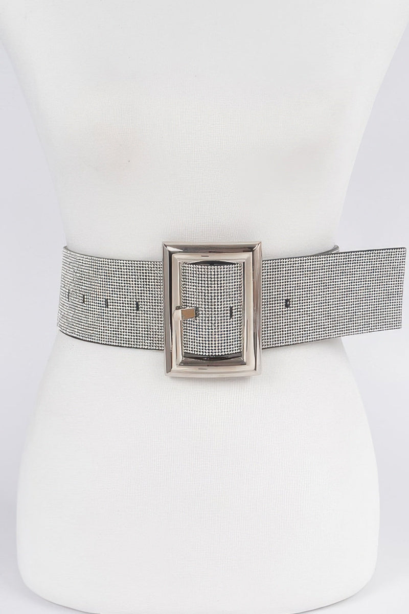 Square Metal Rhinestone Belt