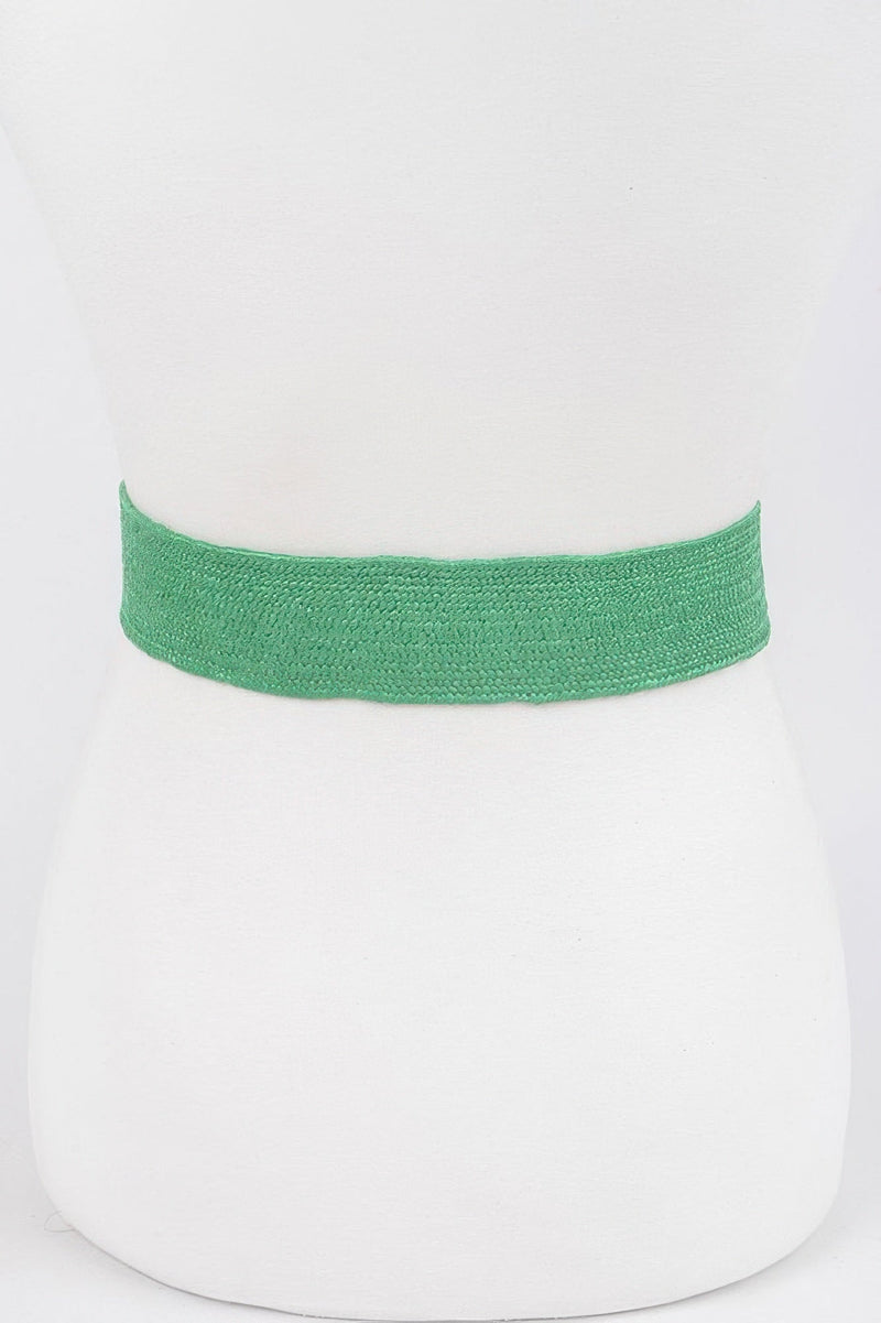 Square Metal Buckle Stretch Belt