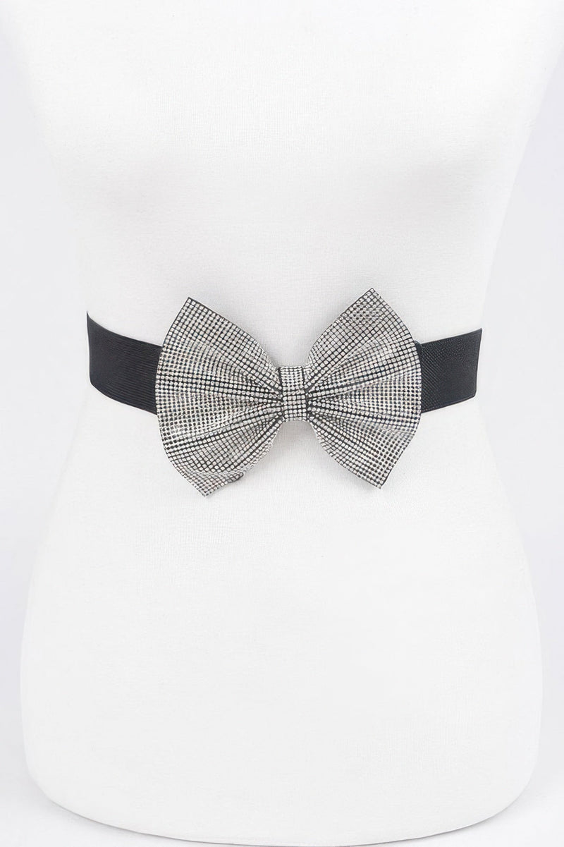 Rhinestone Ribbon Elastic Belt