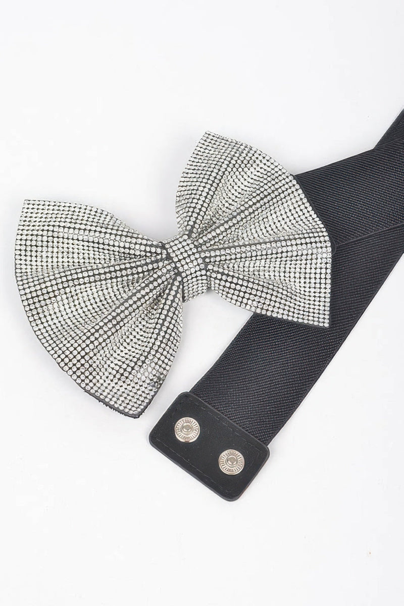 Rhinestone Ribbon Elastic Belt