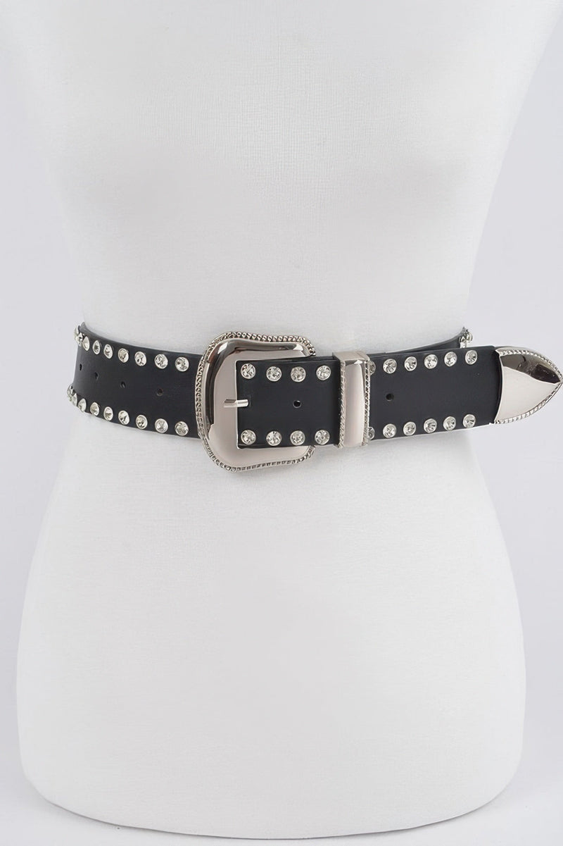 Rhinestone Trimmed Multi Metal Plus Size Belt