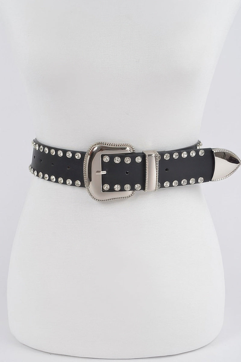 Rhinestone Trimmed Multi Metal Belt