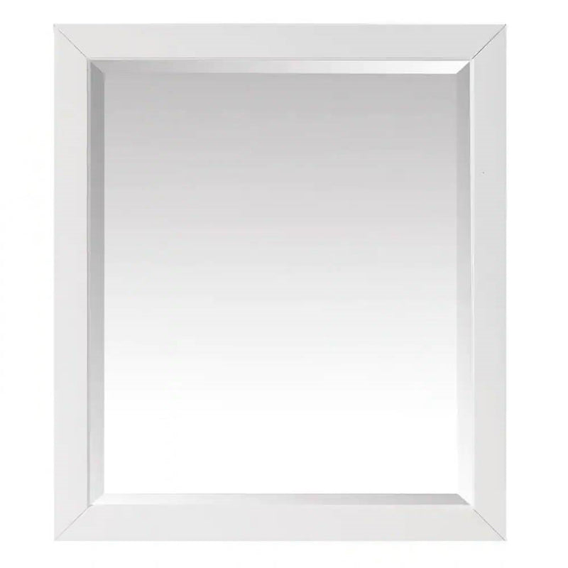 32-in x 28-in Bathroom Wall Mirror with White Solid Wood Frame