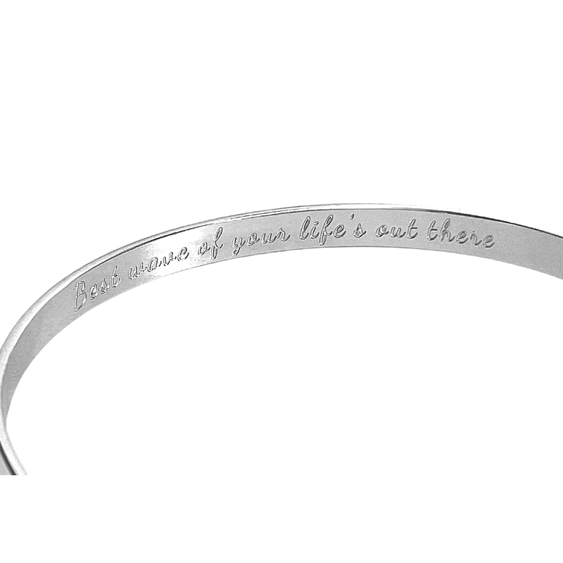 Engraved Wave Bracelets, Surfers Bracelets, Ocean Bracelets,  Engraved Best wave of your life's out there Bracelets