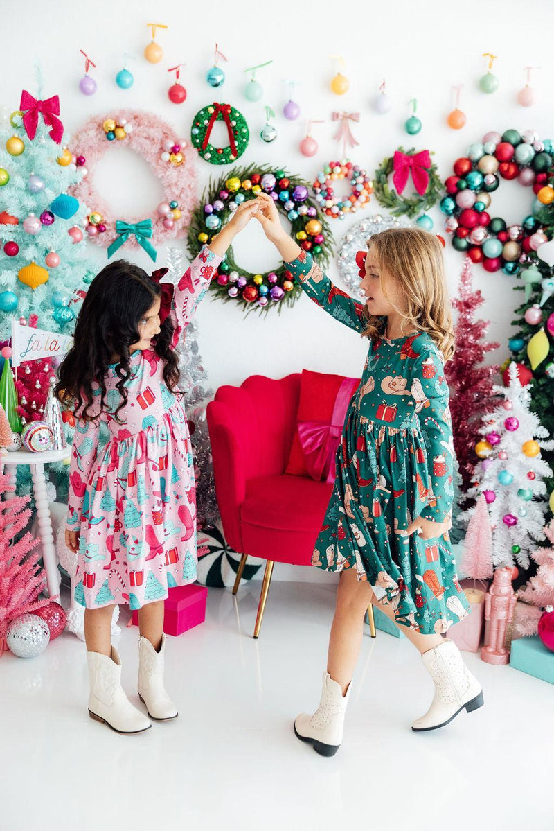 Western Wonderland L/S Pocket Twirl Dress