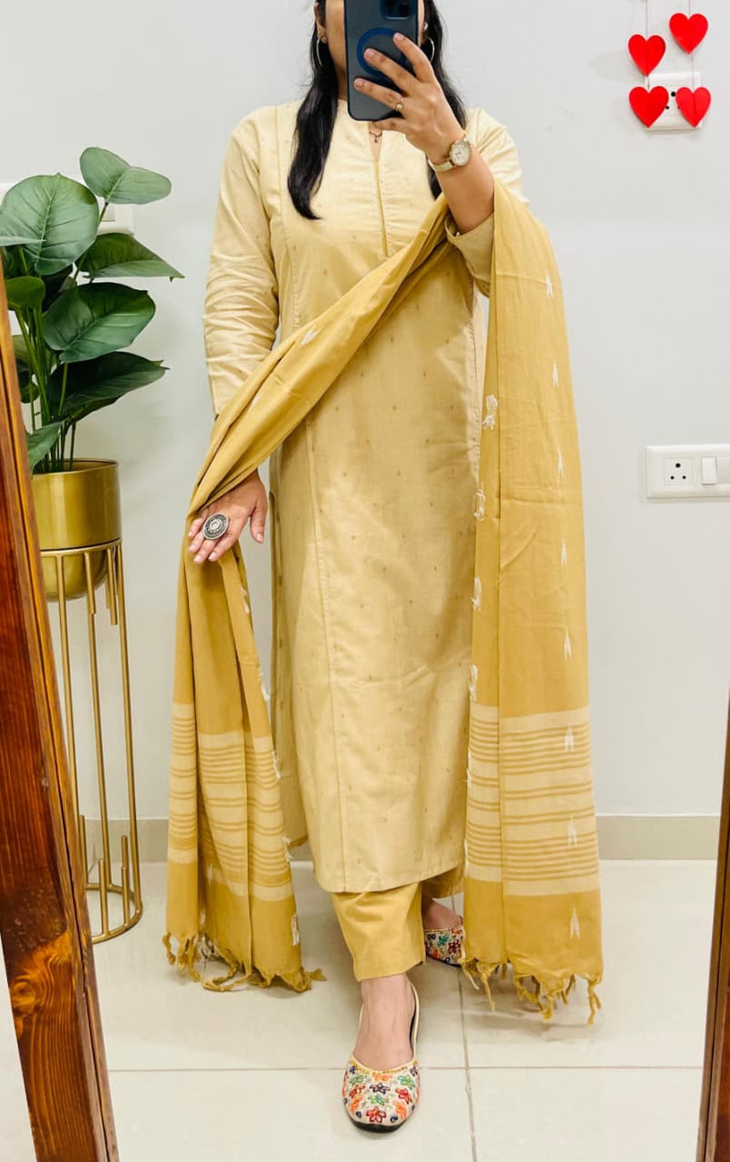 Beautiful Sober Color South Cotton Suit Set