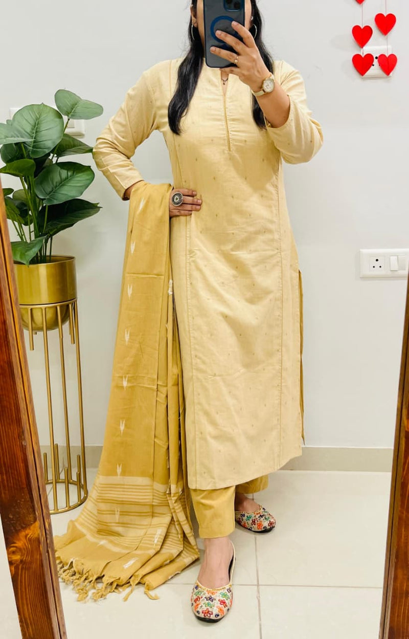 Beautiful Sober Color South Cotton Suit Set