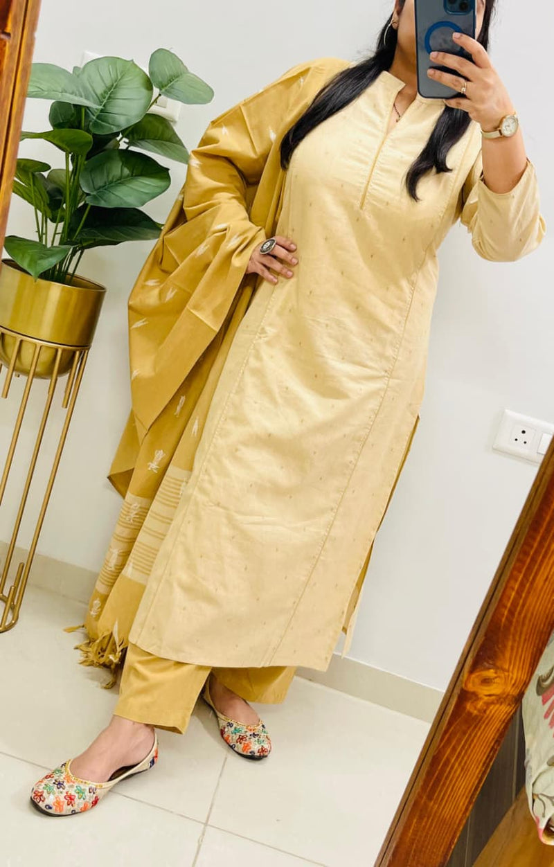 Beautiful Sober Color South Cotton Suit Set