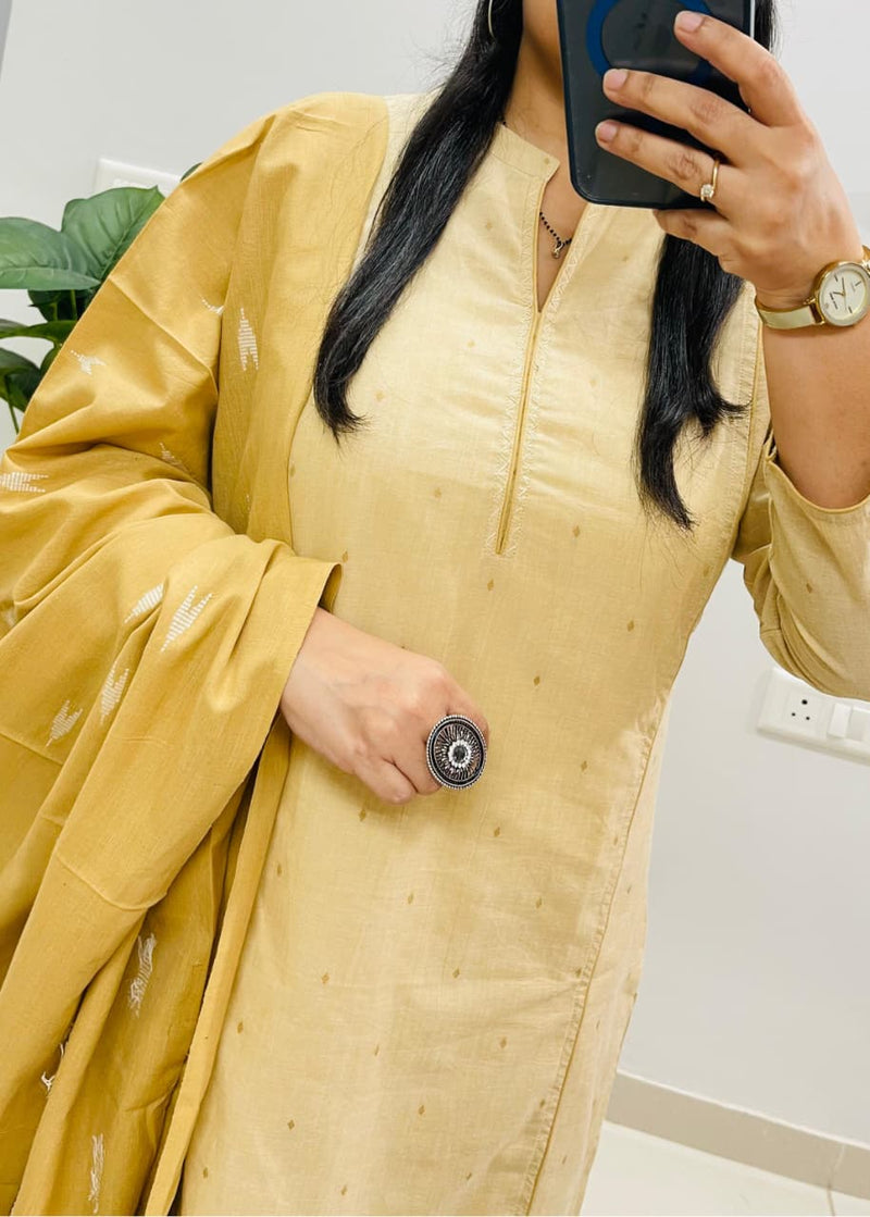 Beautiful Sober Color South Cotton Suit Set
